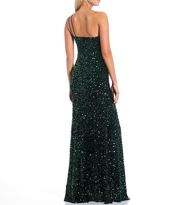 Sequin High Slit Evening Dress - Chloe Dress