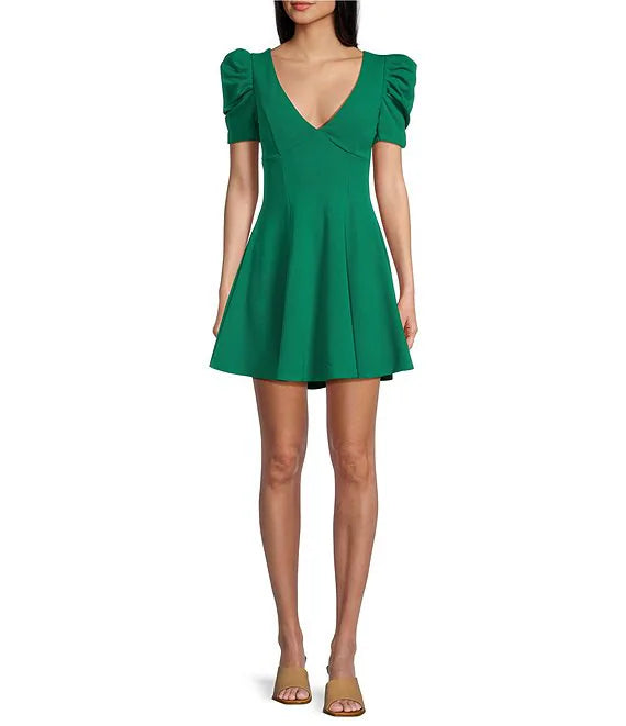 A-Line V-Neck Bubble Mini Prom Dress - Chloe Dress