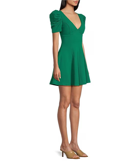 A-Line V-Neck Bubble Mini Prom Dress - Chloe Dress