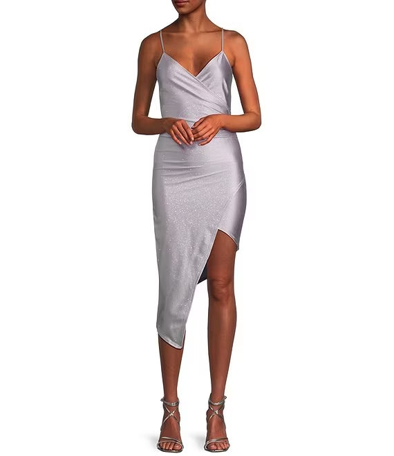 Satin Wrap Prom Dress - Chloe Dress