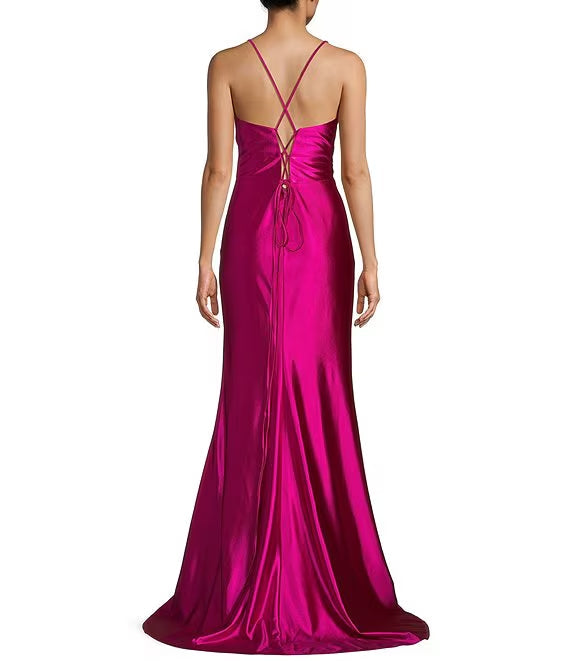 V-Neck Beaded Evening Dress - Chloe Dress