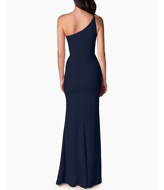 One-Shoulder Sleeveless High Slit Evening Dress - Chloe Dress