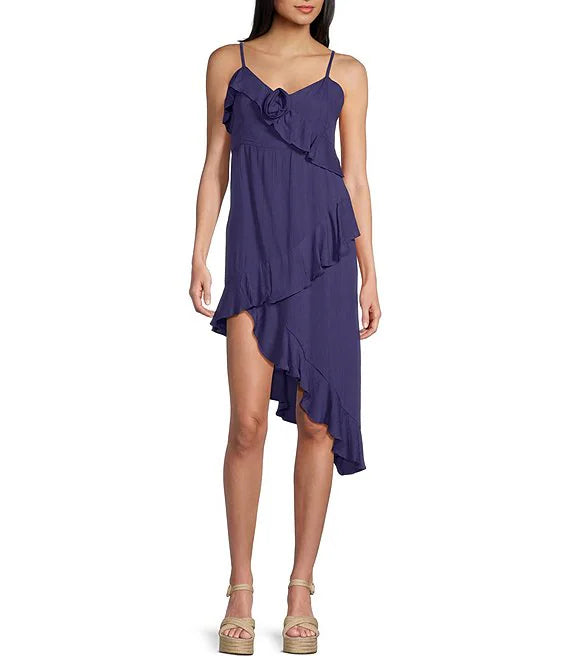 Sleeveless Lace-Up Back Asymmetric Prom Dress - Chloe Dress