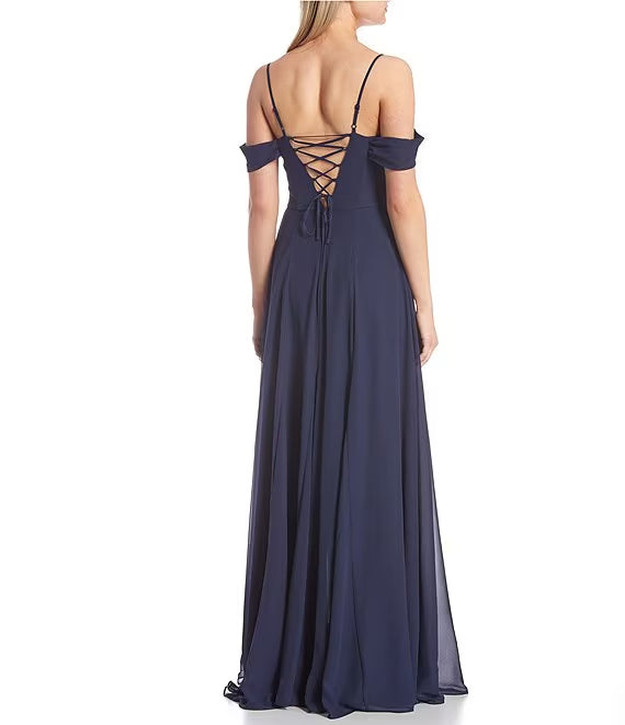 Sweetheart Chiffon High Slit Prom Dress - Chloe Dress