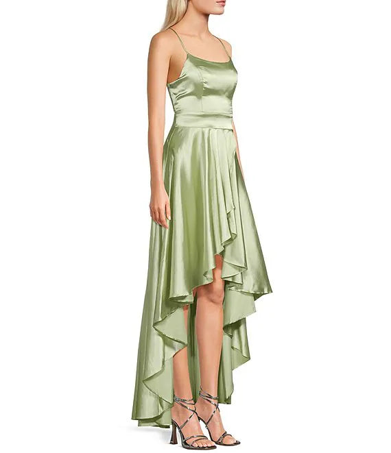 Square Neck Satin Prom Dress - Chloe Dress