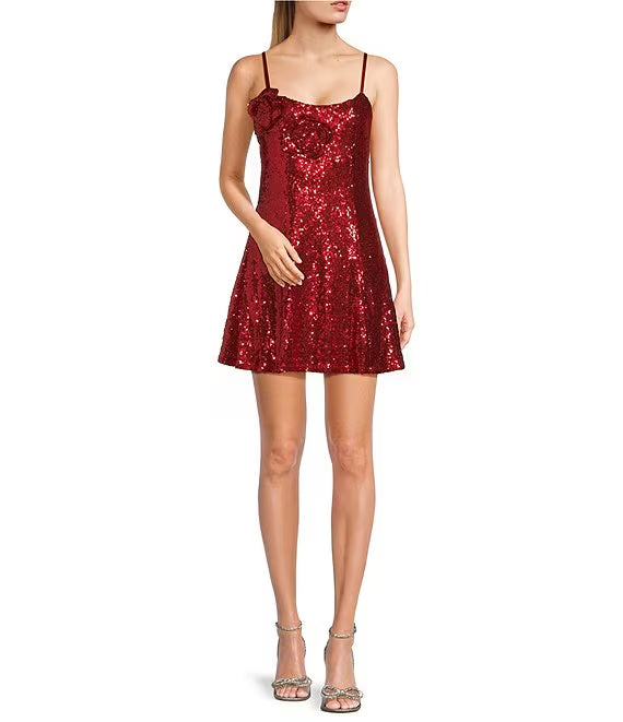 A-Line Sequin Mini Prom Dress - Chloe Dress