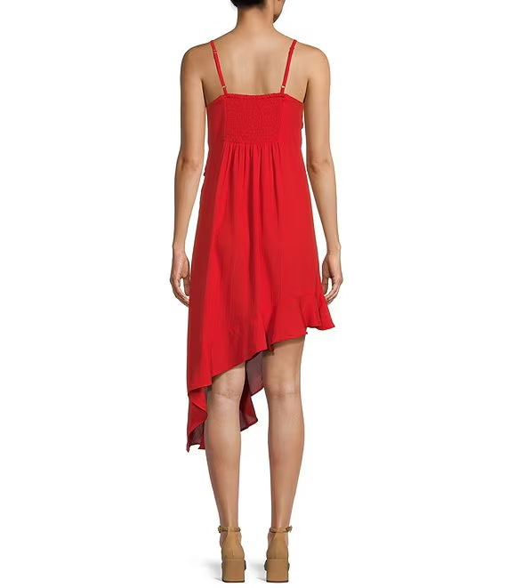 Sleeveless Lace-Up Back Asymmetric Prom Dress - Chloe Dress