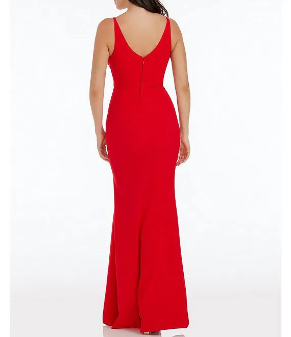 V-Neck Sleeveless High Slit Prom Dress - Chloe Dress