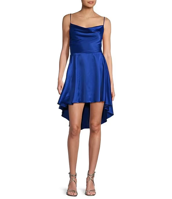 High Neck Satin Prom Dress - Chloe Dress