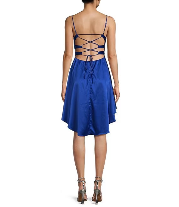 High Neck Satin Prom Dress - Chloe Dress