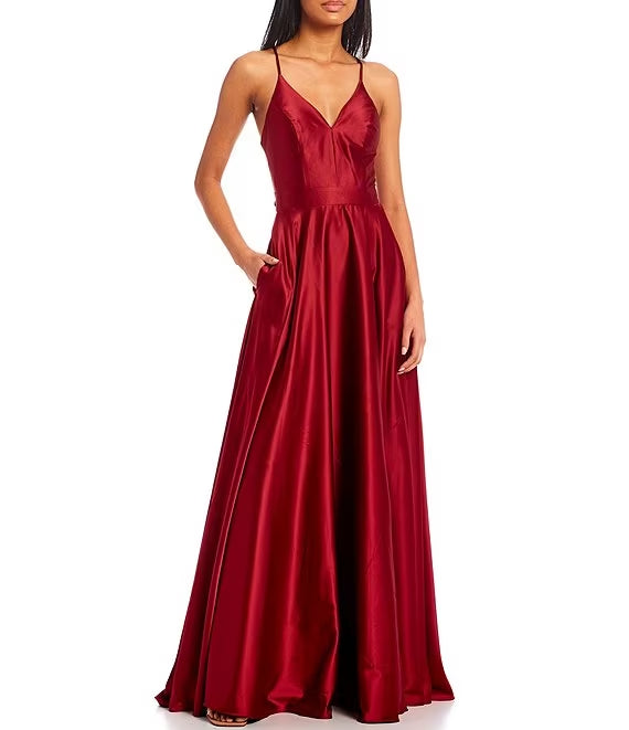 Spaghetti Strap Satin Prom Dress - Chloe Dress