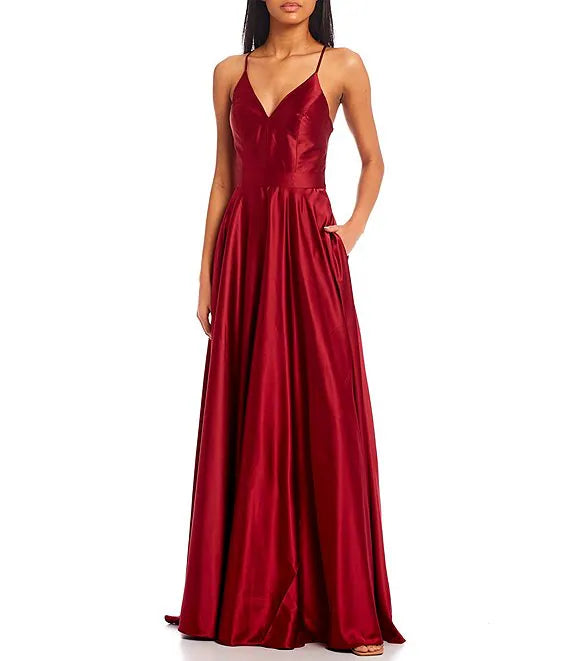 Spaghetti Strap Satin Prom Dress - Chloe Dress
