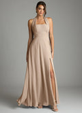 Halter High Slit Wedding Dress - Chloe Dress