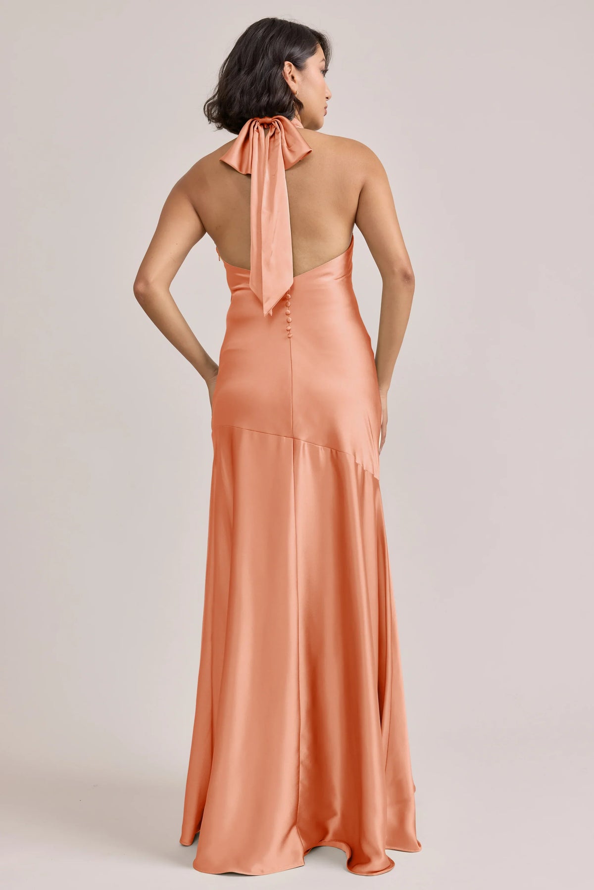 Mermaid Halter Satin Wedding Dress - Chloe Dress