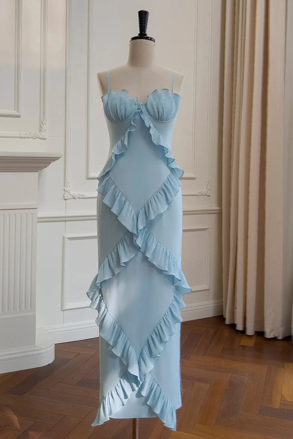 Bodycon Sweetheart Ruffled Midi Evening Dress - Chloe Dress