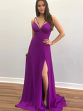 Satin High Slit Evening Dress - Chloe Dress