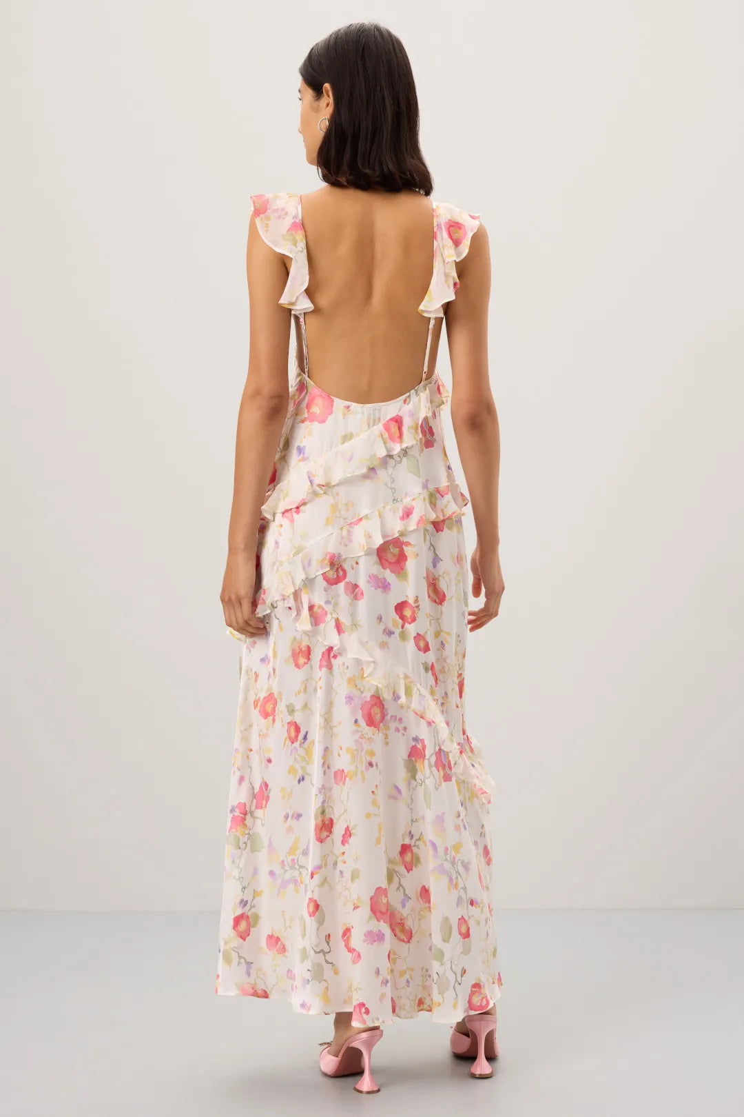 A-Line V-Neck Ruffled Floor-Length Prom Dress - Chloe Dress