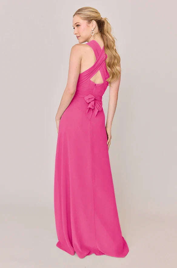 Halter Chiffon Floor-Length Wedding Gown - Chloe Dress