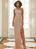 One-Shoulder Sequin Evening Dress - Chloe Dress