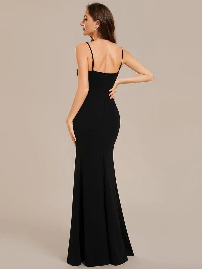 Bodycon Spaghetti Strap High Slit Evening Dress - Chloe Dress