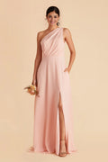 A-Line One-Shoulder Chiffon Sleeveless Open Back Floor-Length Wedding Dress - Chloe Dress
