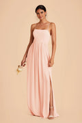 A-Line Spaghetti Strap Chiffon Zipper Back Floor-Length Wedding Dress - Chloe Dress