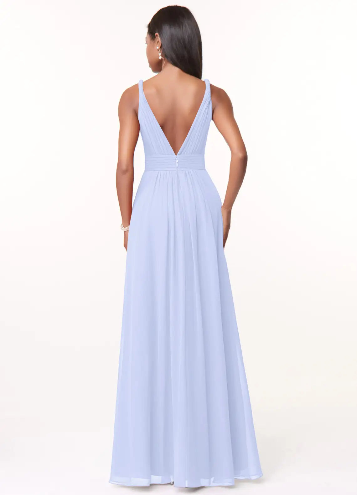 A-Line V-Neck Sleeveless Floor-Length Wedding Dress - Chloe Dress