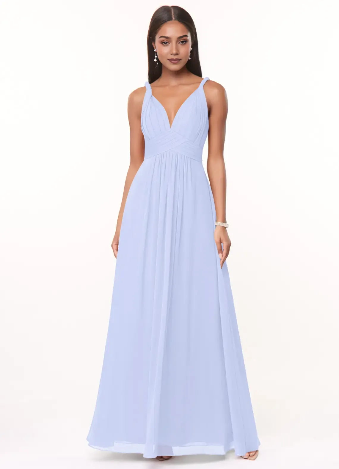 A-Line V-Neck Sleeveless Floor-Length Wedding Dress - Chloe Dress