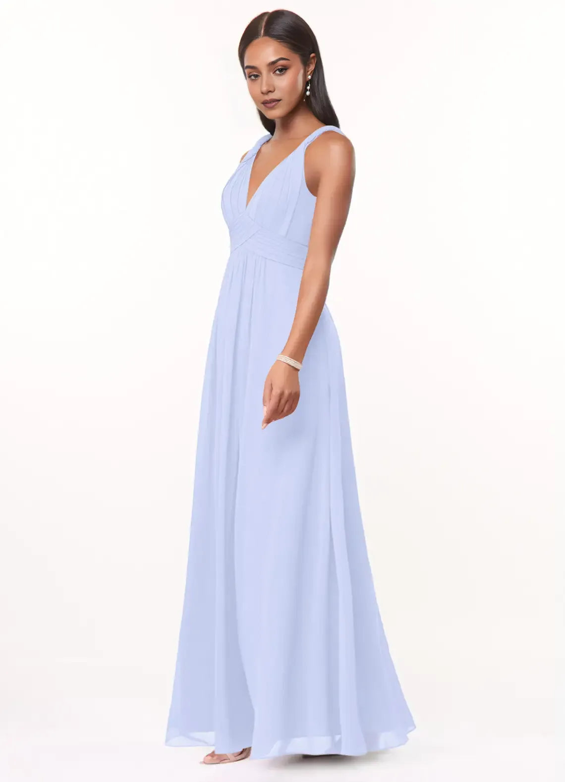 A-Line V-Neck Sleeveless Floor-Length Wedding Dress - Chloe Dress