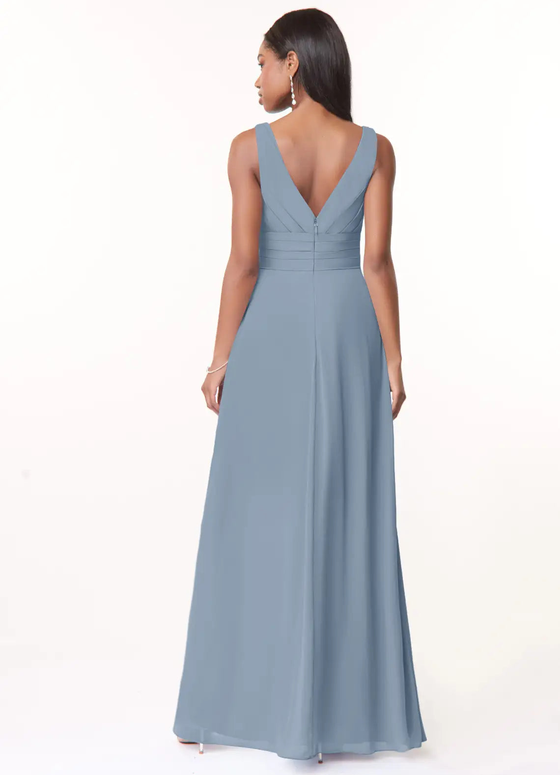 A-Line V-Neck Sleeveless Floor-Length Wedding Dress - Chloe Dress