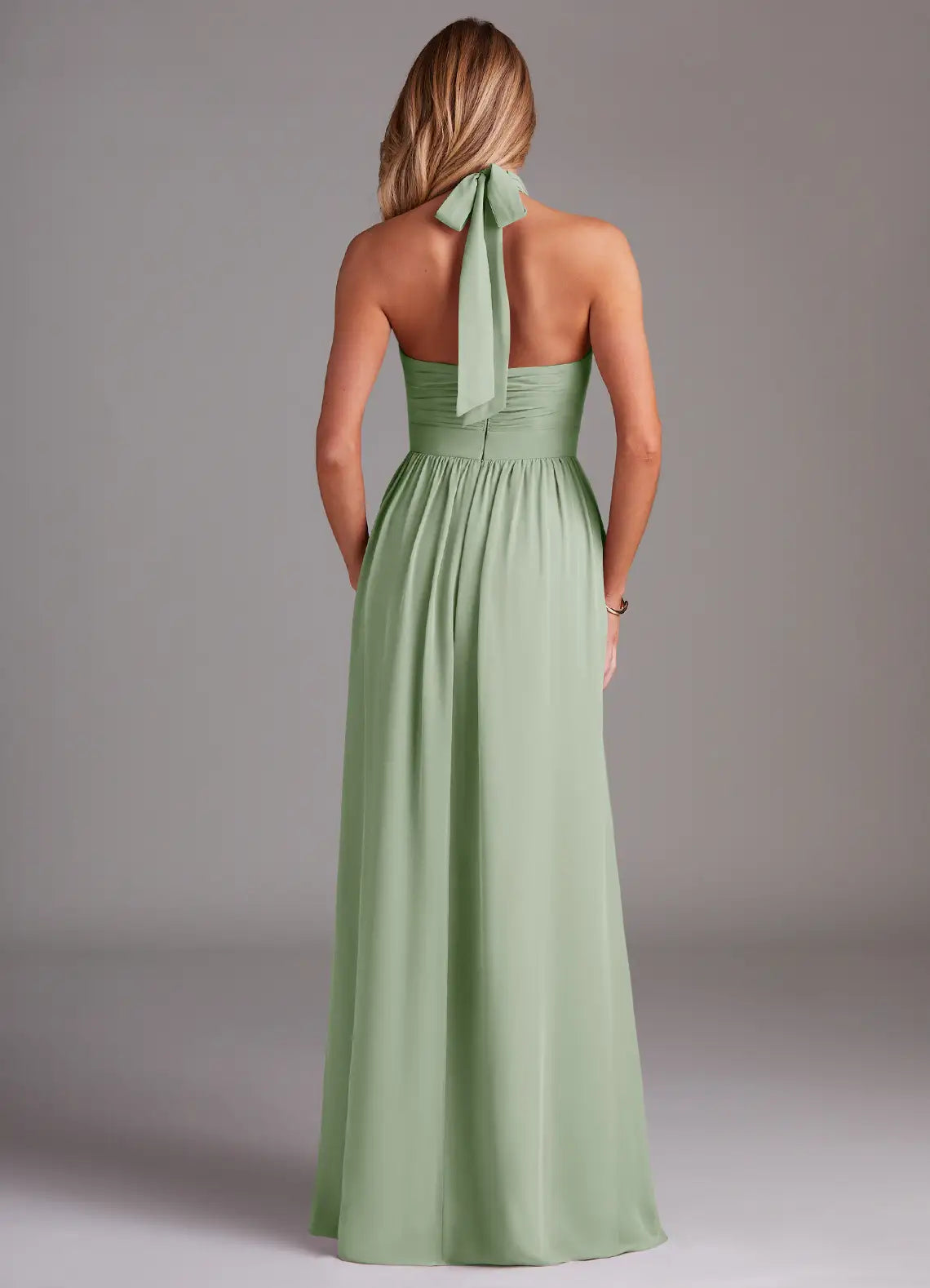 A-Line Halter Sleeveless Floor-Length Wedding Dress - Chloe Dress