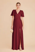 V-Neck Satin Floor-Length Wedding Dress - Chloe Dress