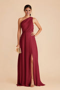 One-Shoulder Chiffon Sleeveless Floor-Length Wedding Dress - Chloe Dress
