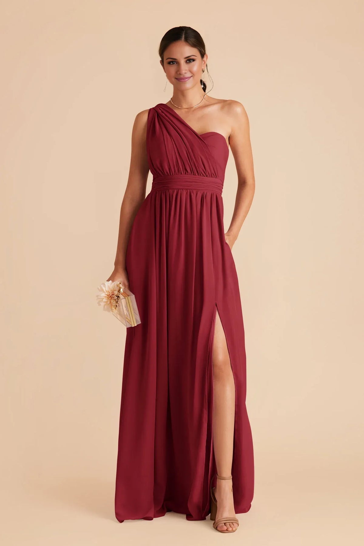 Strapless Chiffon Floor-Length Wedding Dress - Chloe Dress