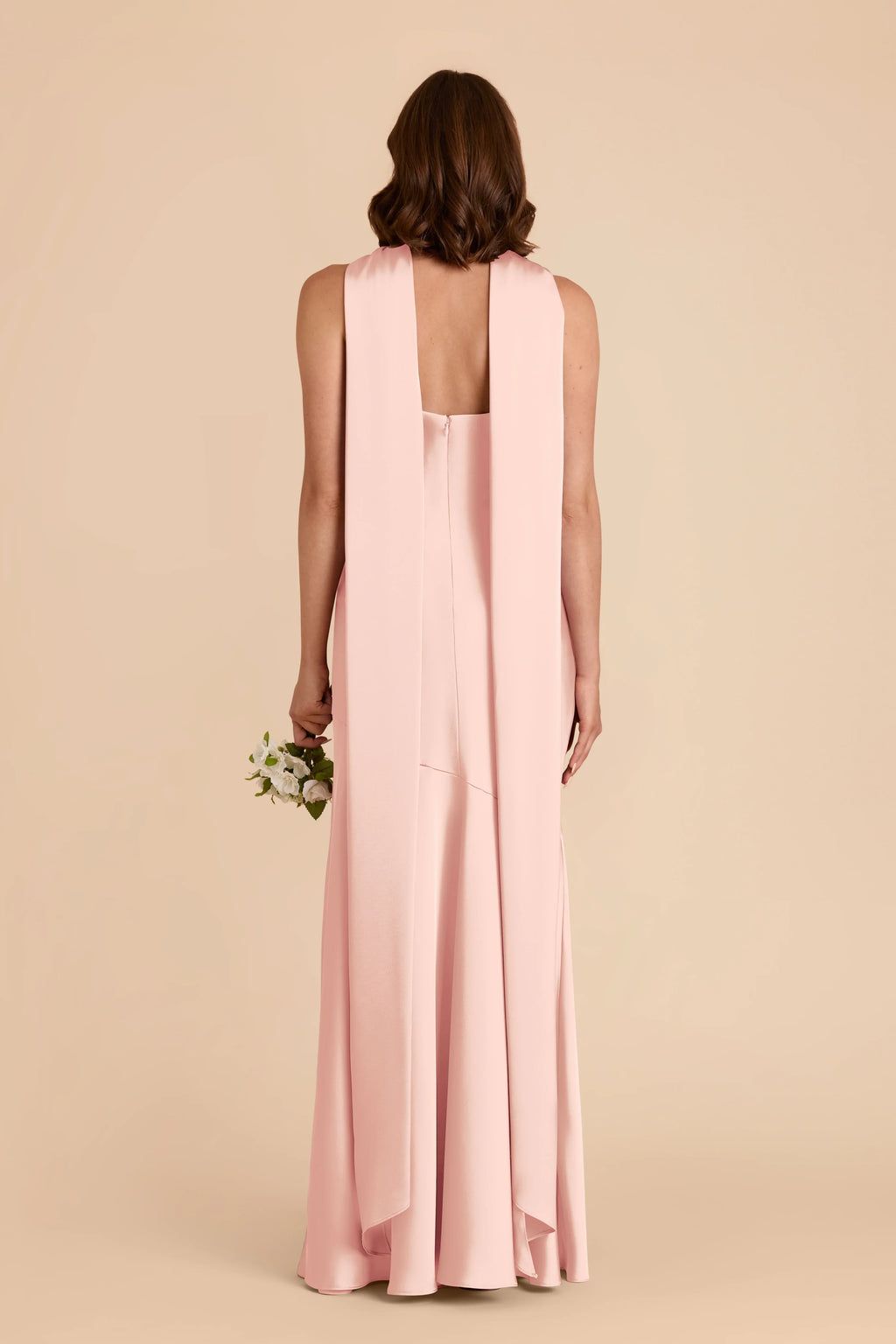 Mermaid Halter Satin Sleeveless Cutout Floor-Length Wedding Dress - Chloe Dress