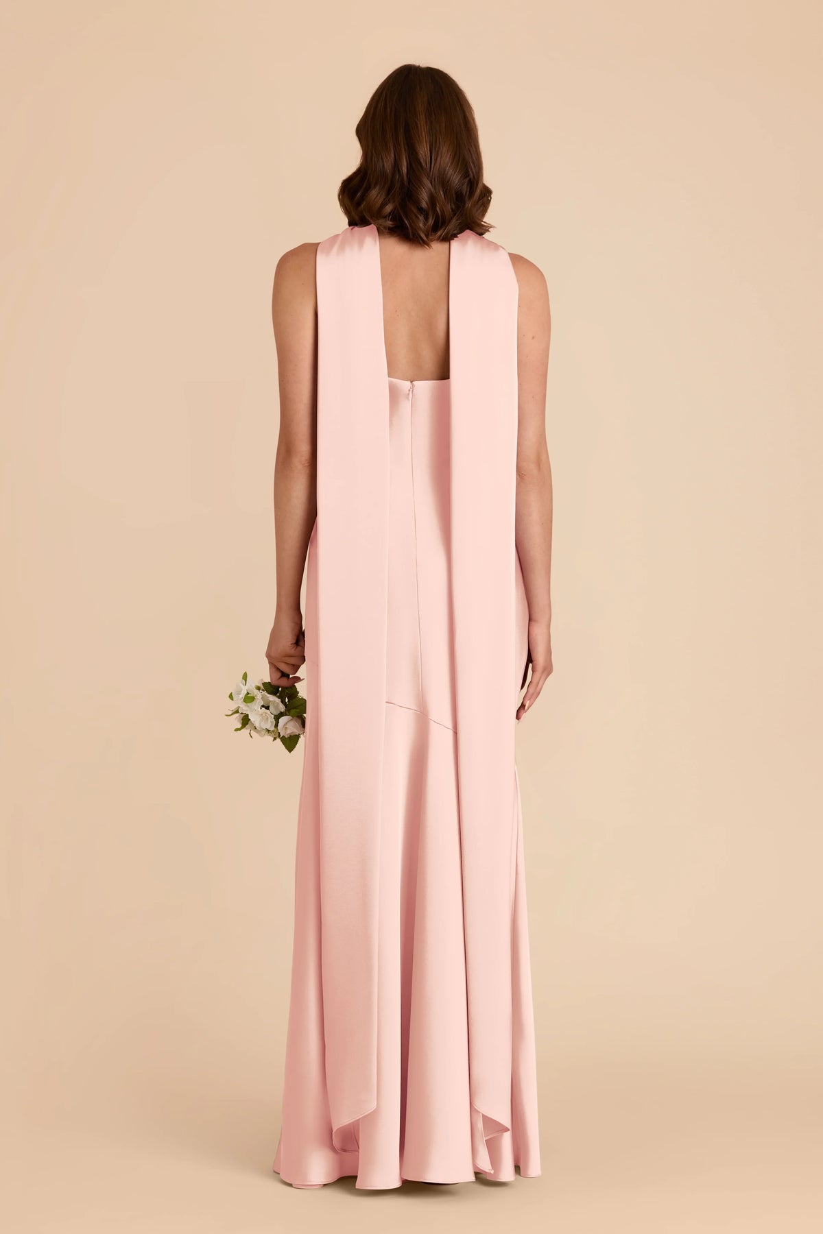 Mermaid Halter Satin Sleeveless Cutout Floor-Length Wedding Dress - Chloe Dress