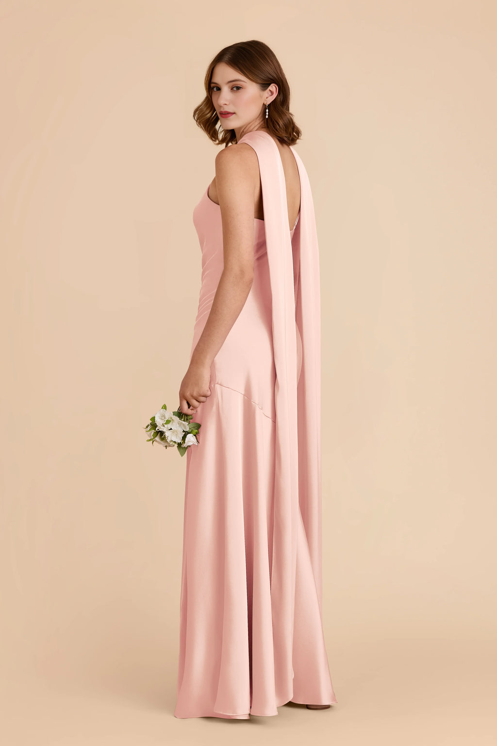 Mermaid Halter Satin Sleeveless Cutout Floor-Length Wedding Dress - Chloe Dress