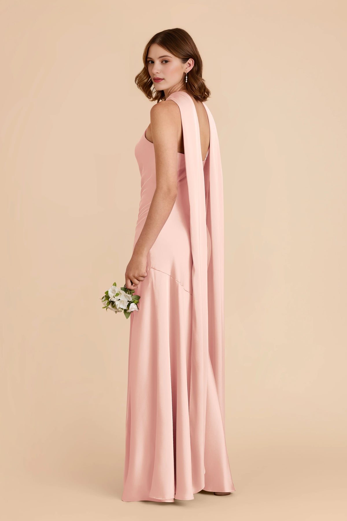 Mermaid Halter Satin Sleeveless Cutout Floor-Length Wedding Dress - Chloe Dress