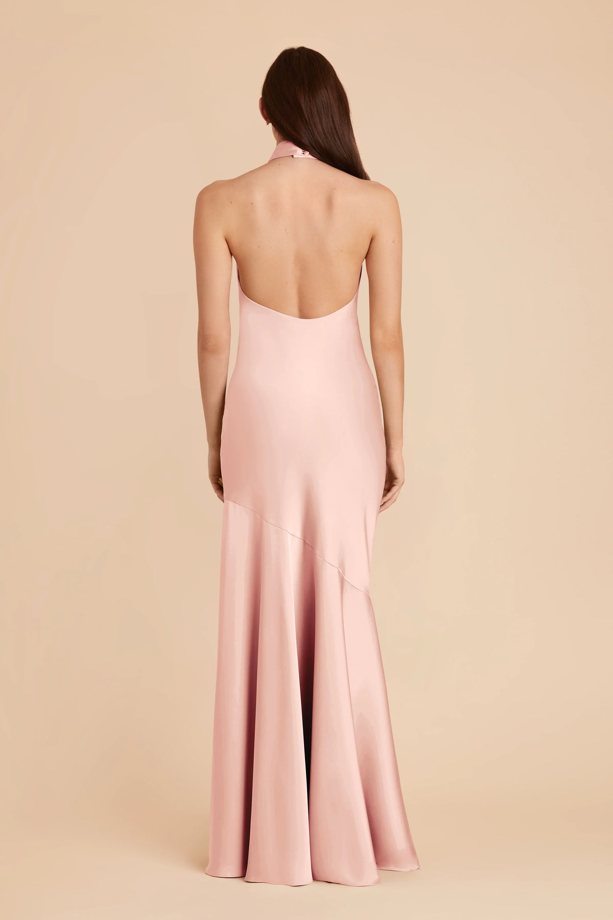 Mermaid Halter Satin Sleeveless Open Back Floor-Length Wedding Dress - Chloe Dress
