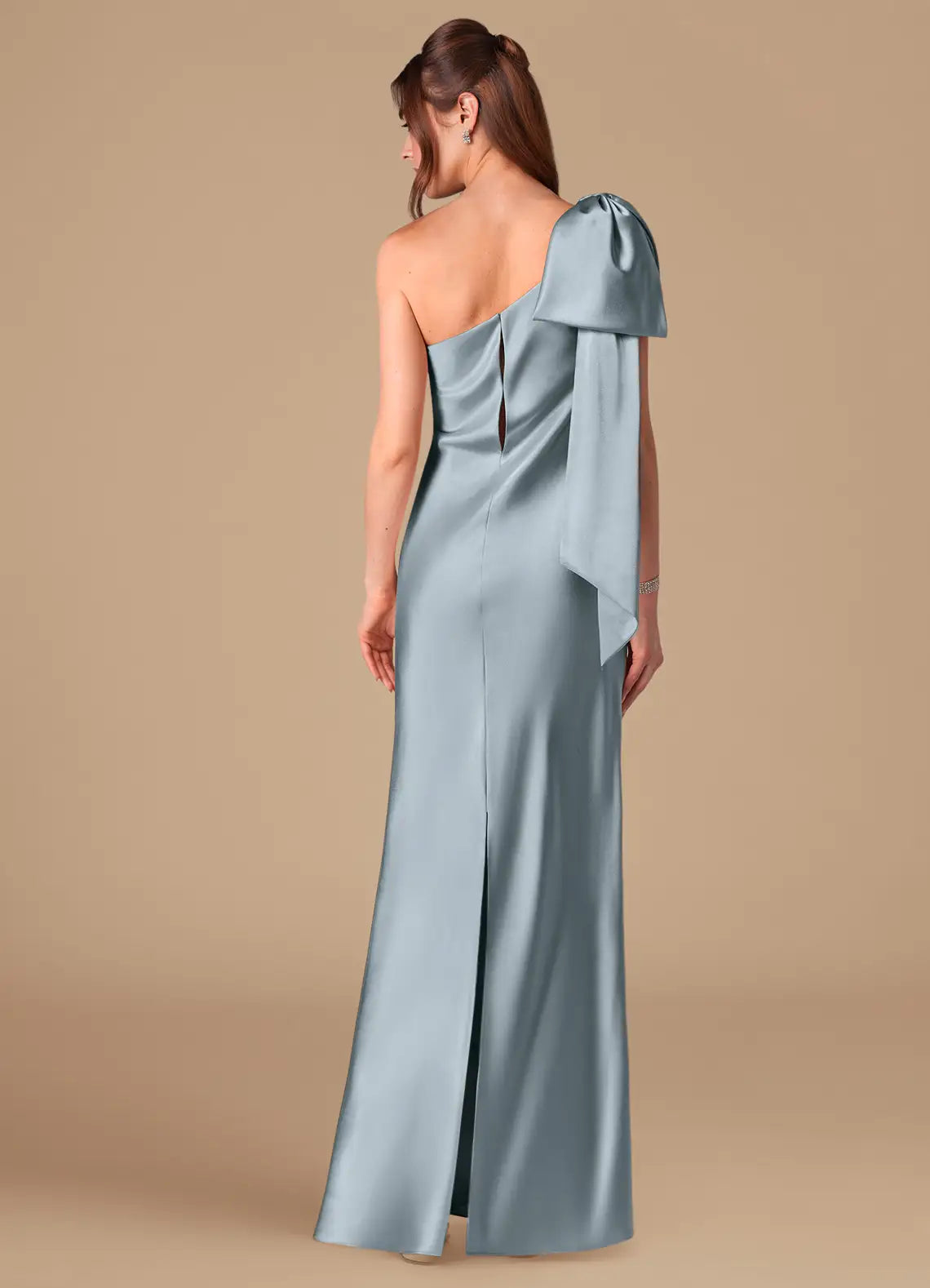 Mermaid One-Shoulder Satin Floor-Length Wedding Dress - Chloe Dress