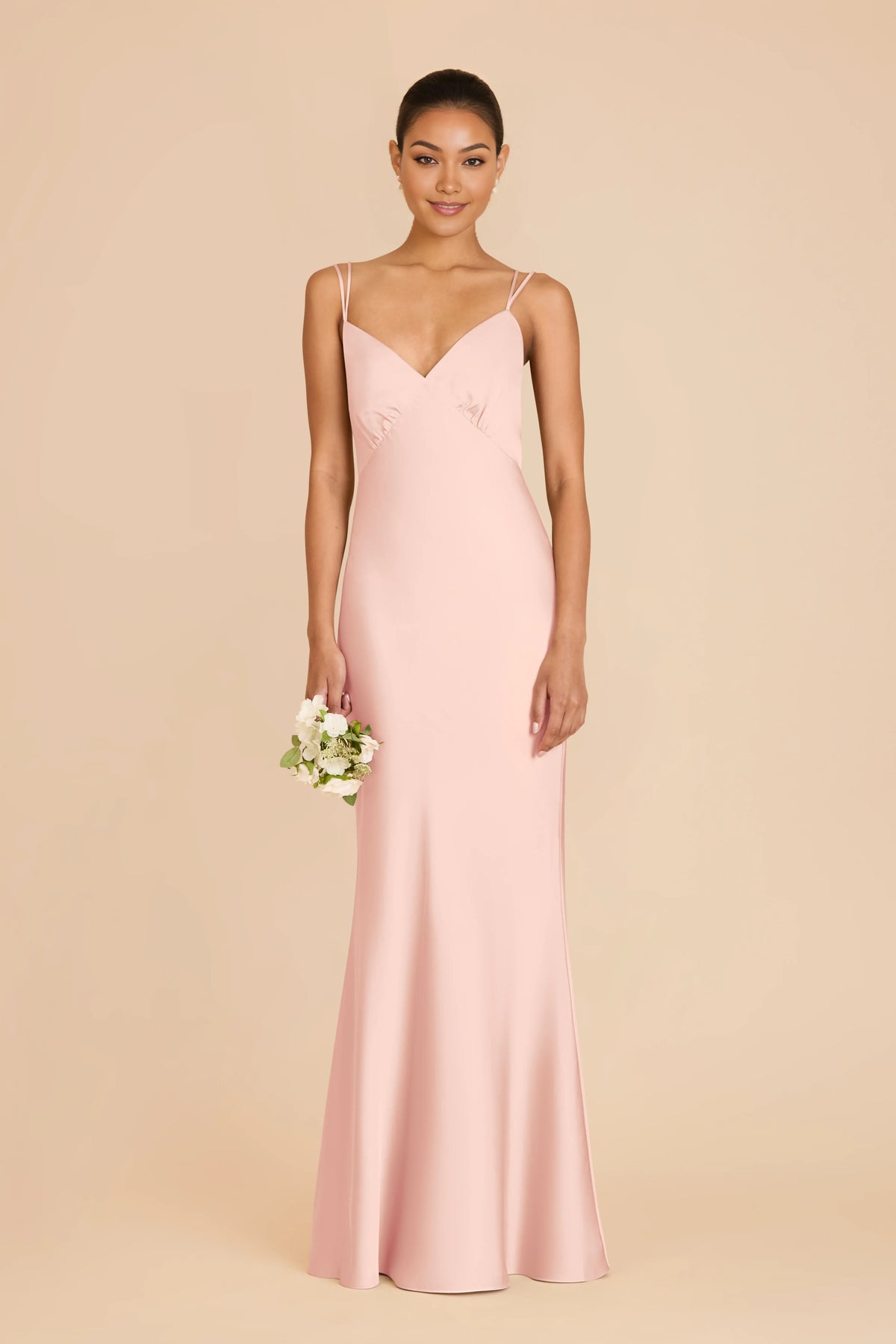 Mermaid V-Neck Satin Floor-Length Wedding Dress - Chloe Dress