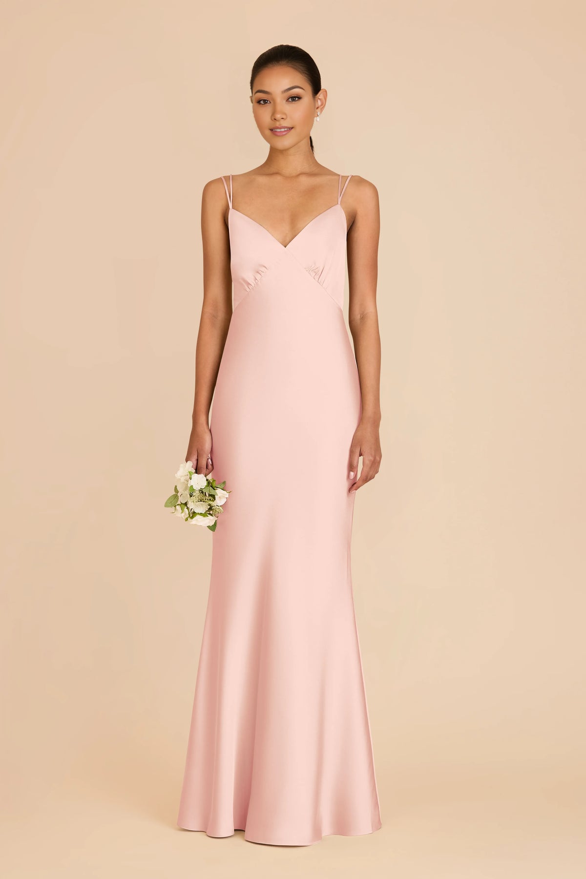 Mermaid V-Neck Satin Floor-Length Wedding Dress - Chloe Dress