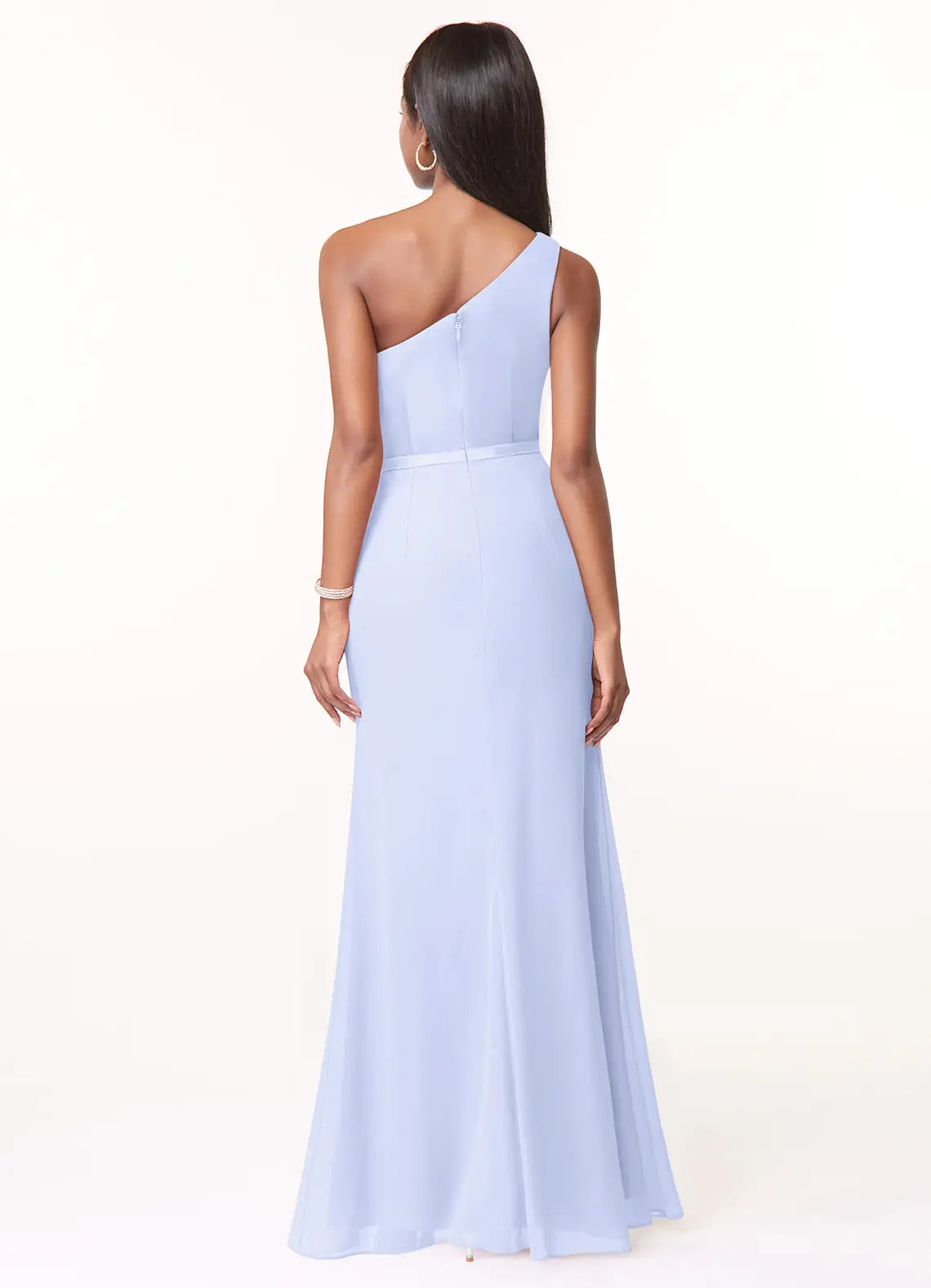Sheath One-Shoulder Sleeveless Floor-Length Wedding Dress - Chloe Dress