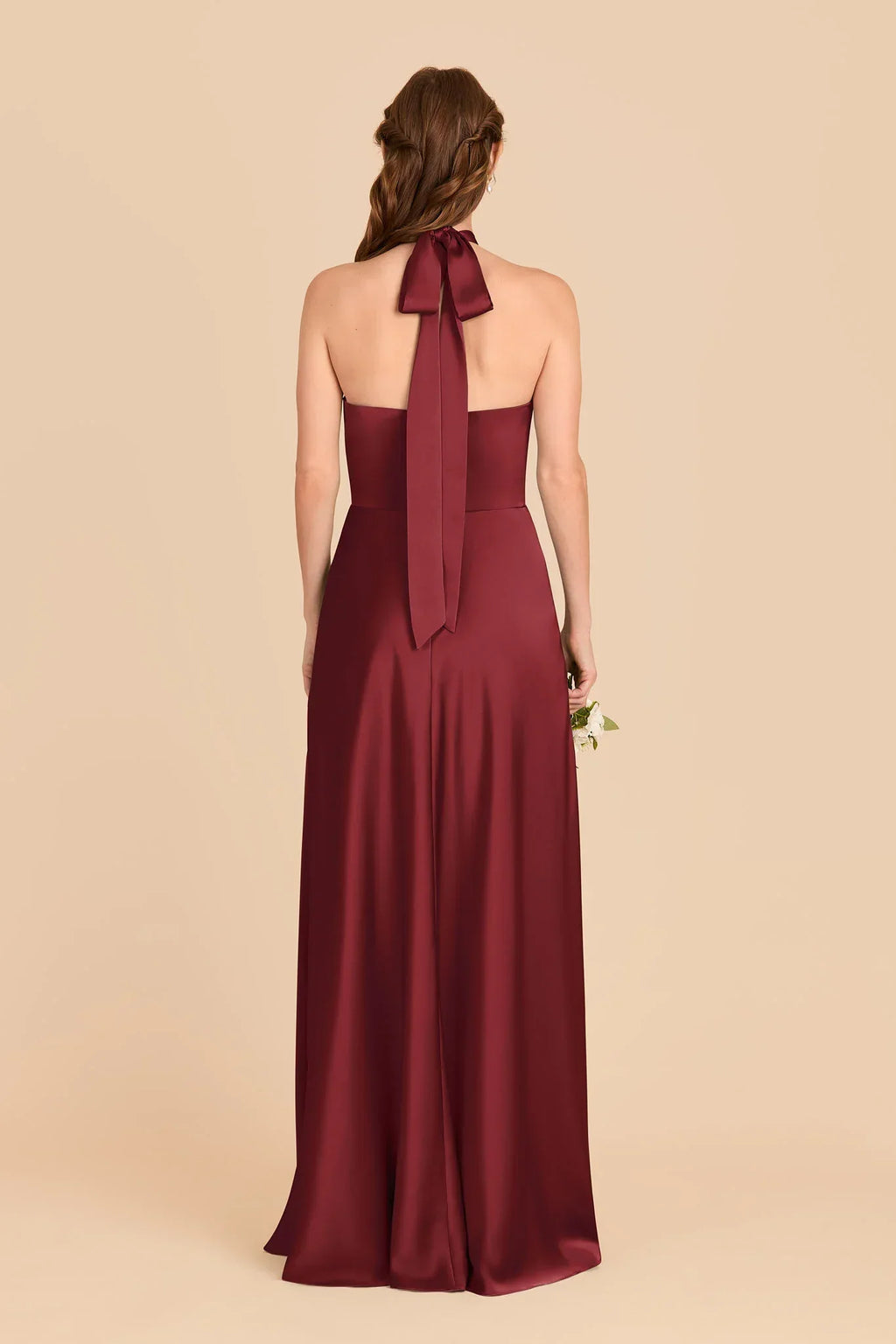 Sheath Halter Satin Sleeveless Floor-Length Wedding Dress - Chloe Dress