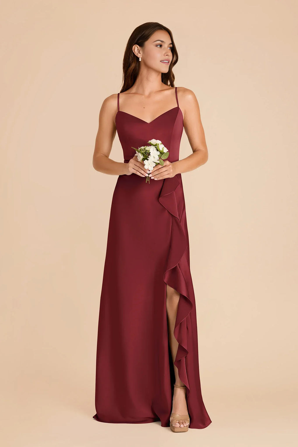 Sheath Sweetheart Satin Zipper Back Floor-Length Wedding Dress - Chloe Dress