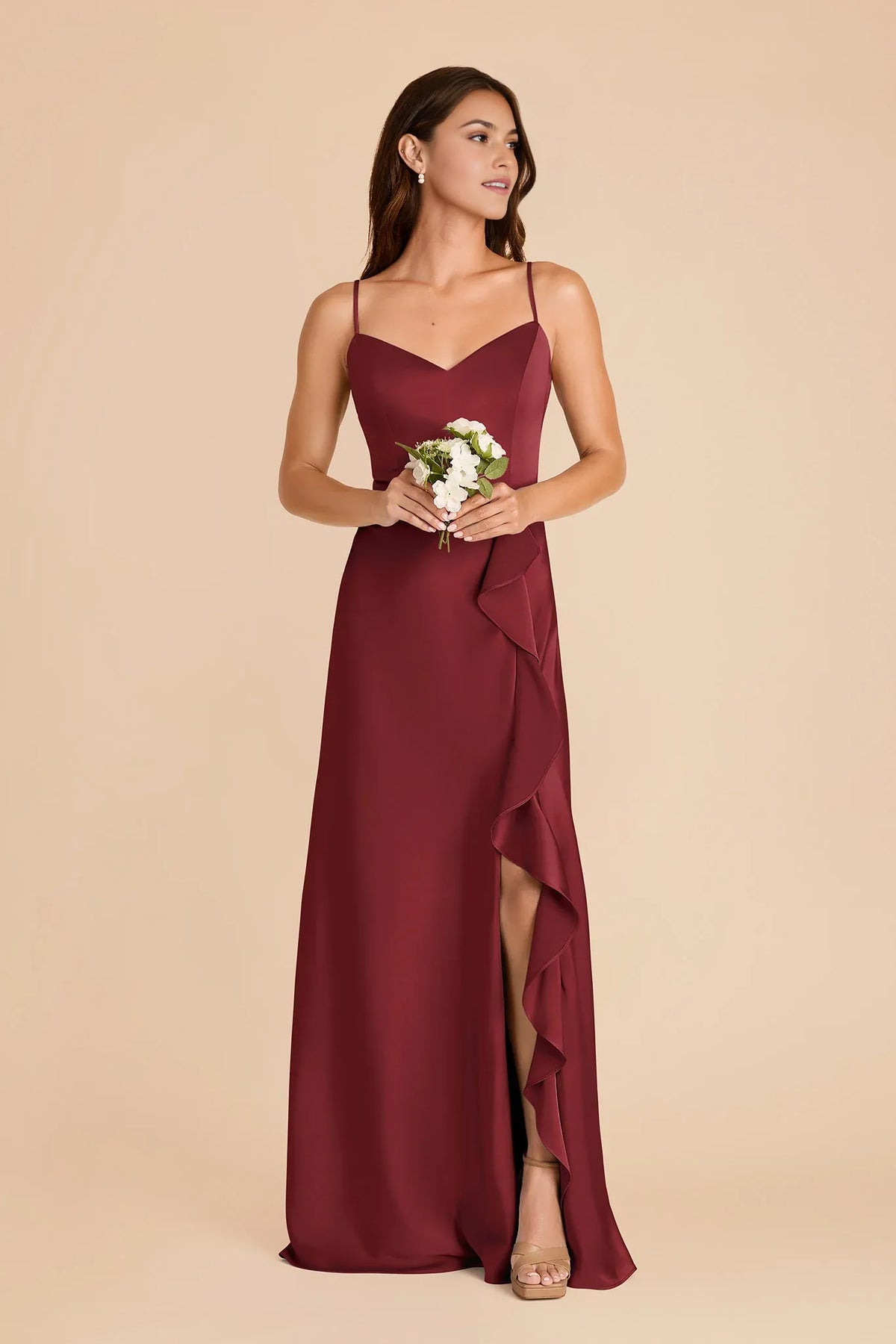 Sheath Sweetheart Satin Zipper Back Floor-Length Wedding Dress - Chloe Dress