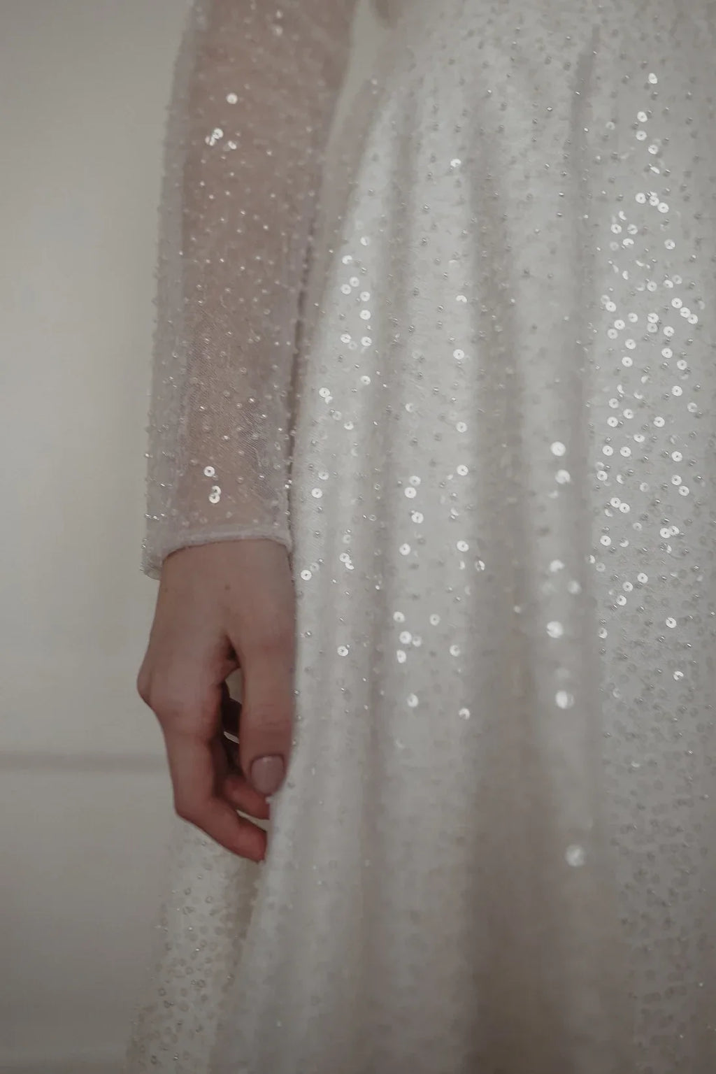 A-Line Illusion Long Sleeve Open Back Floor-Length Wedding Dress - Chloe Dress
