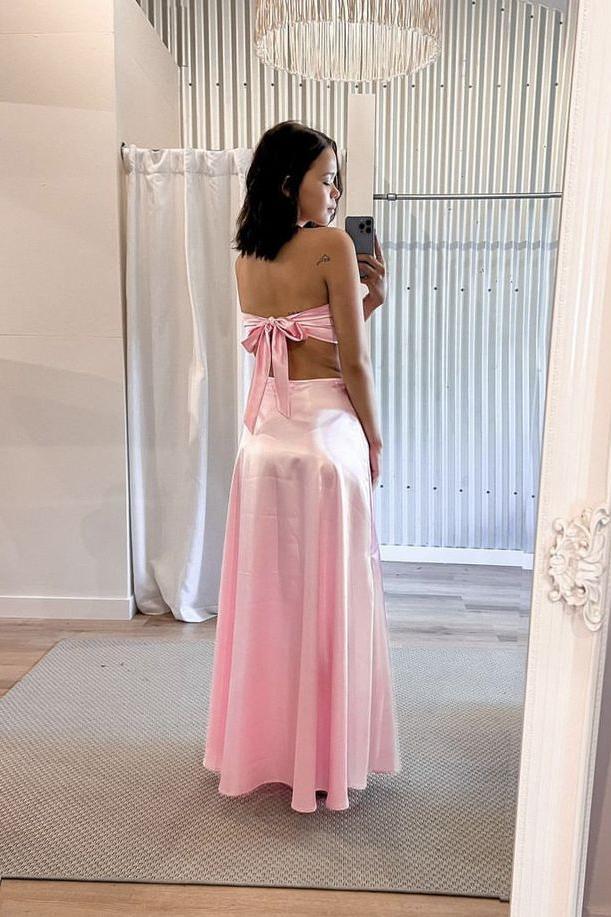 A-Line Sweetheart Satin Floor-Length Evening Dress - Chloe Dress