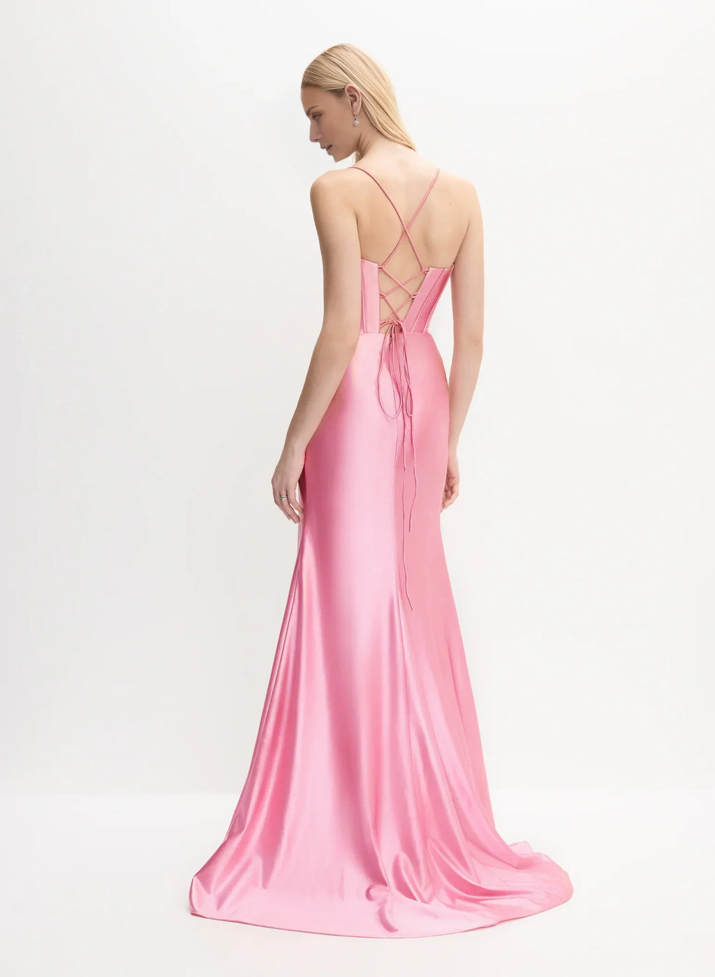 A-Line Sweetheart Satin Sleeveless High Slit Floor-Length Evening Dress - Chloe Dress