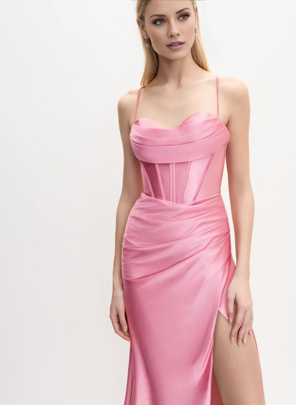 A-Line Sweetheart Satin Sleeveless High Slit Floor-Length Evening Dress - Chloe Dress